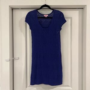 Lily Pulitzer Women's Knit Short Sleeve Knee‎ Length Dress Blue Size Medium